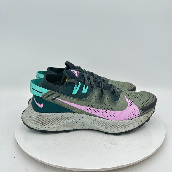 Nike Pegasus Trail 2 Women Sz 9.5 CK4309 300 Off Noir Limelight Laser Blue Shoe - Picture 4 of 11